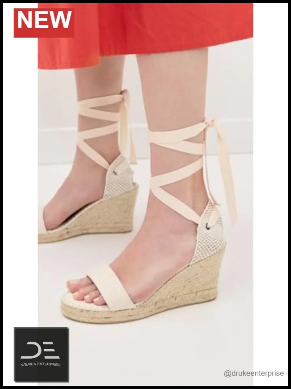 Women's Wedge Espadrilles Open Toe Braided Jute Midsole Canvas